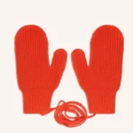 Rękawiczki z wełny merino z jednym palcem czerwone