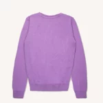 Sweter z wełny merino damski prosty liliowy